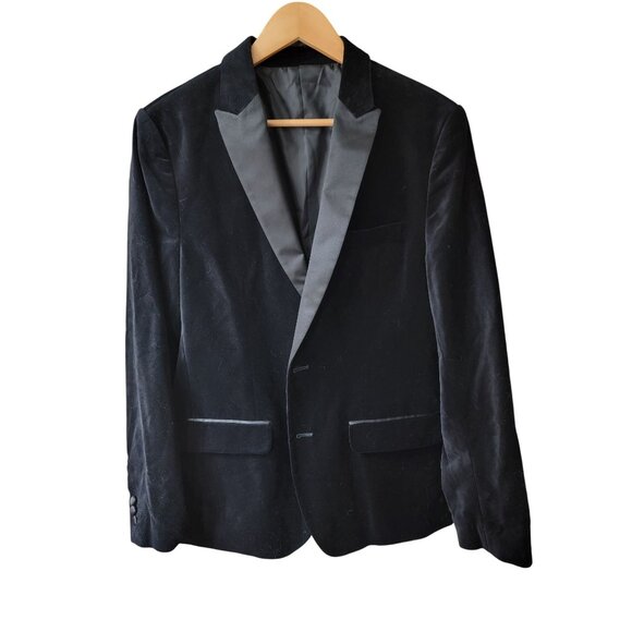 Kenneth Cole Reaction Other - Kenneth Cole Reaction Mens Black Super Slim Fit Velvet Blazer M NWT